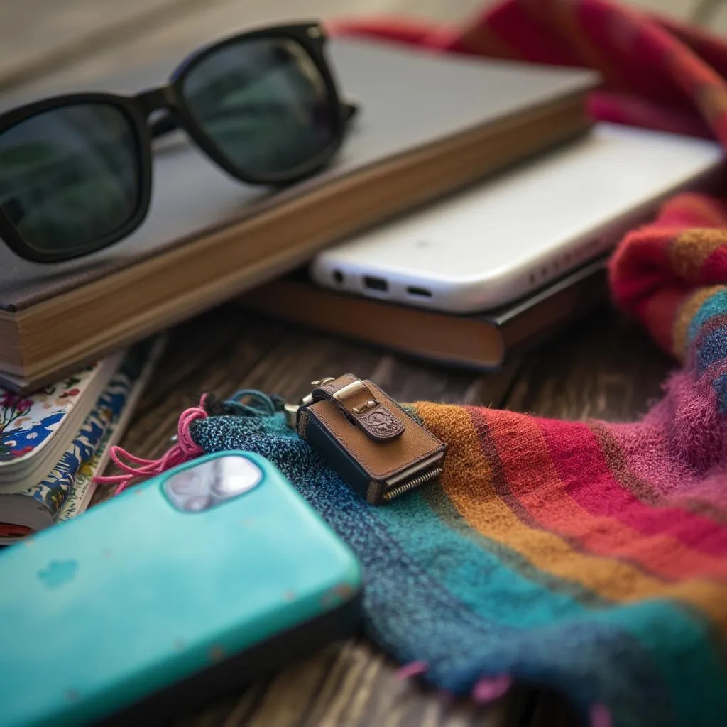 Close-up of various lost items