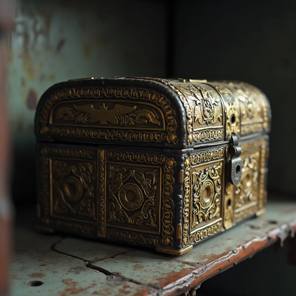 Unclaimed jewelry box in lost and found